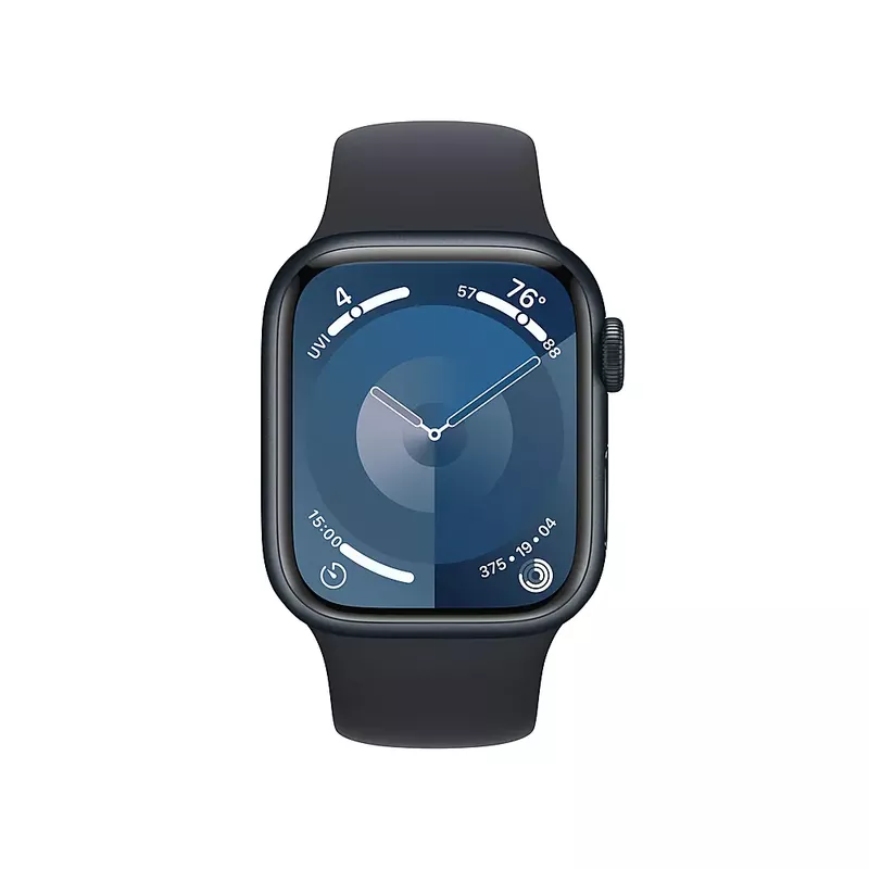 Apple Watch Series 9 (GPS) 45mm Midnight Aluminum Case with Midnight Sport Band with Blood Oxygen - S/M - Midnight