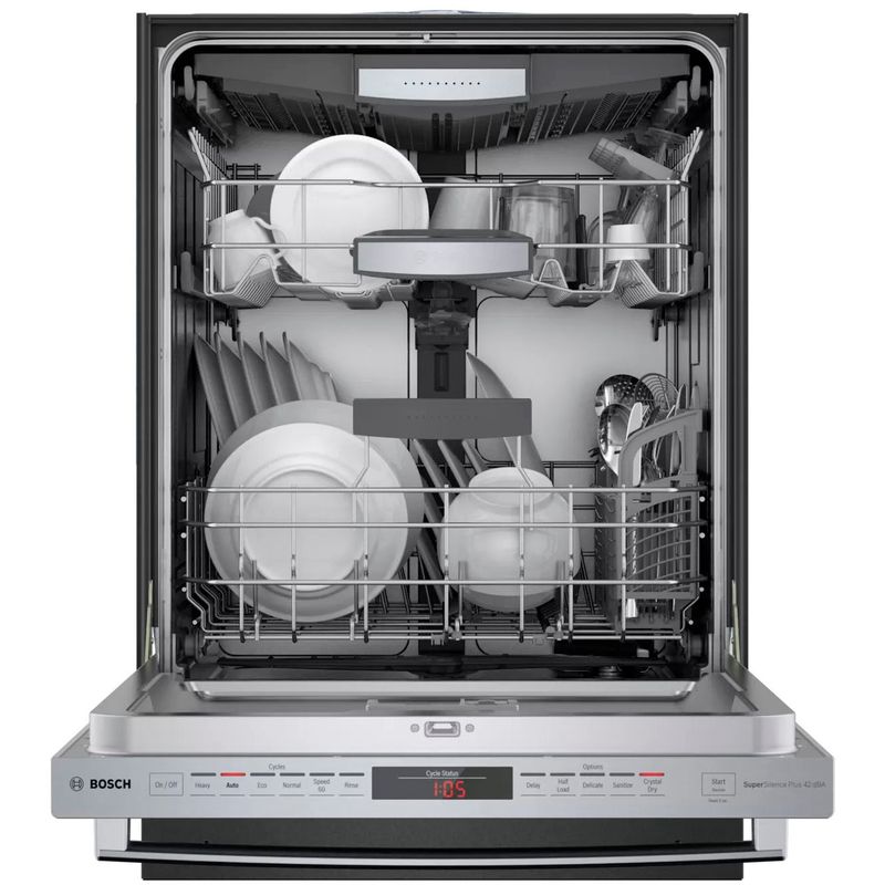 Alt View Zoom 1. Bosch - 800 Series 24" Top Control Built-In Dishwasher with CrystalDry, Stainless Steel Tub, 3rd Rack, 42 dBa - Stainless s