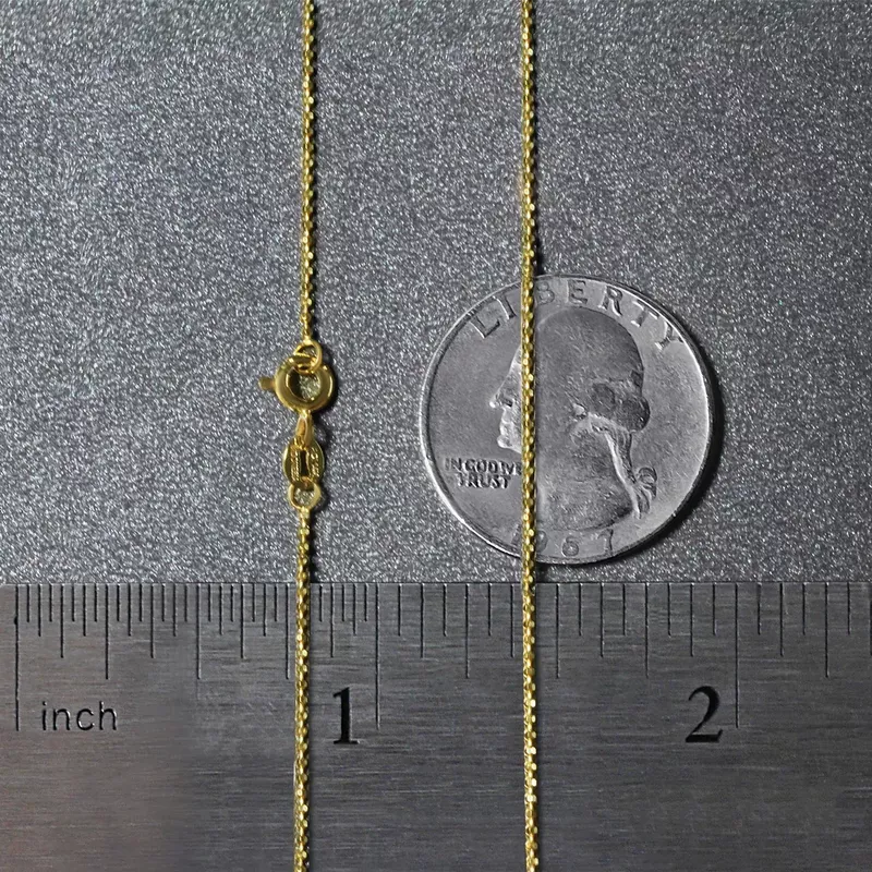 14k Yellow Gold Diamond Cut Bead Chain 1.0mm (20 Inch)