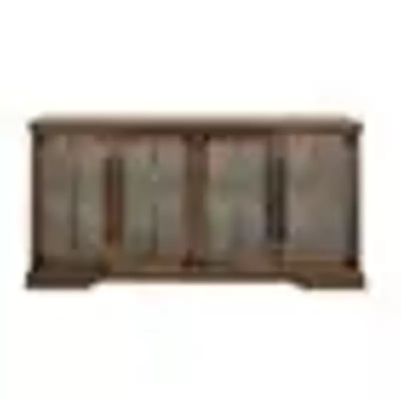 Walker Edison - Farmhouse TV Console for Most TVs Up to 64" - Rustic Oak