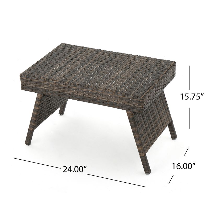 Thira Outdoor Aluminum Wicker Accent Table by Christopher Knight Home - Mixed Mocha