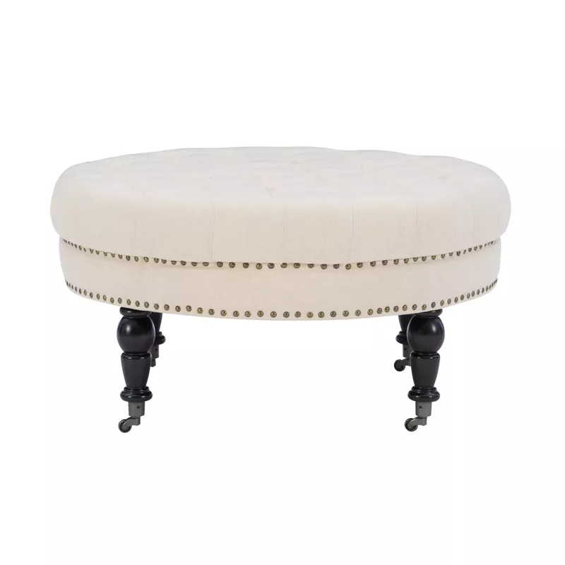 Sybil Round Ottoman Natural