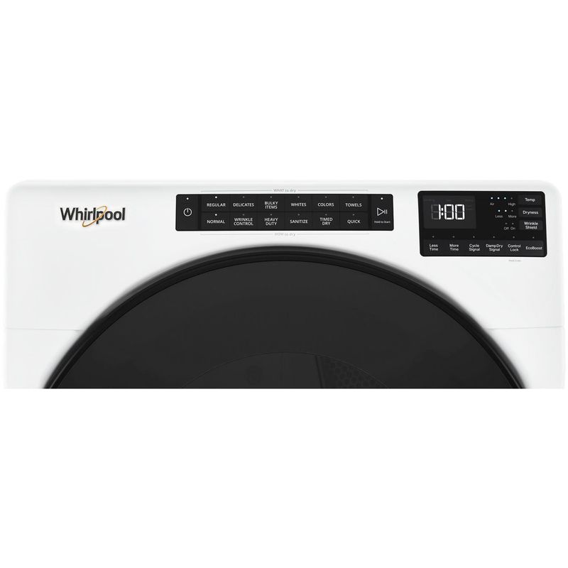 Alt View Zoom 6. Whirlpool - 7.4 Cu. Ft. Stackable Electric Dryer with Wrinkle Shield - White