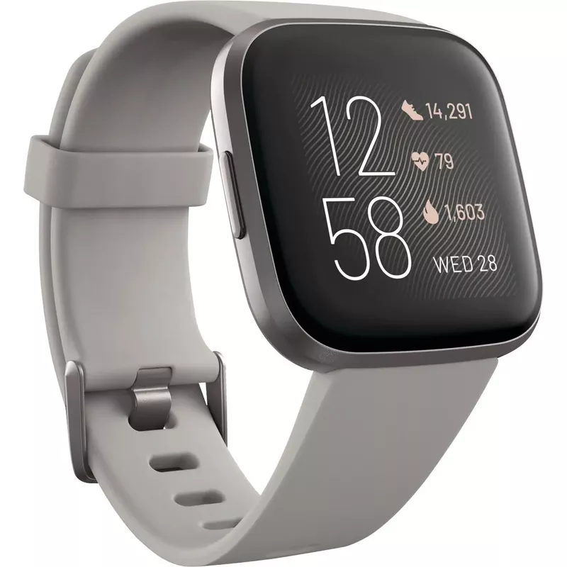 Fitbit - Versa 2 Health & Fitness Smartwatch - Mist Gray