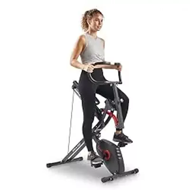 Sunny Health & Fitness 2-in-1 Row-N-Ride Upright Rowing Cycling Full-Body Dual-Function Workout Exercise Bike Home Fitness Machine