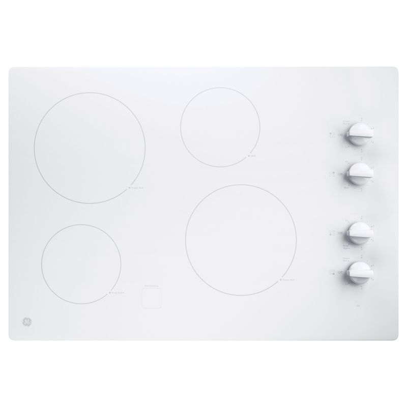 GE 30-inch Built-in Knob Control Electric Cooktop - WHITE