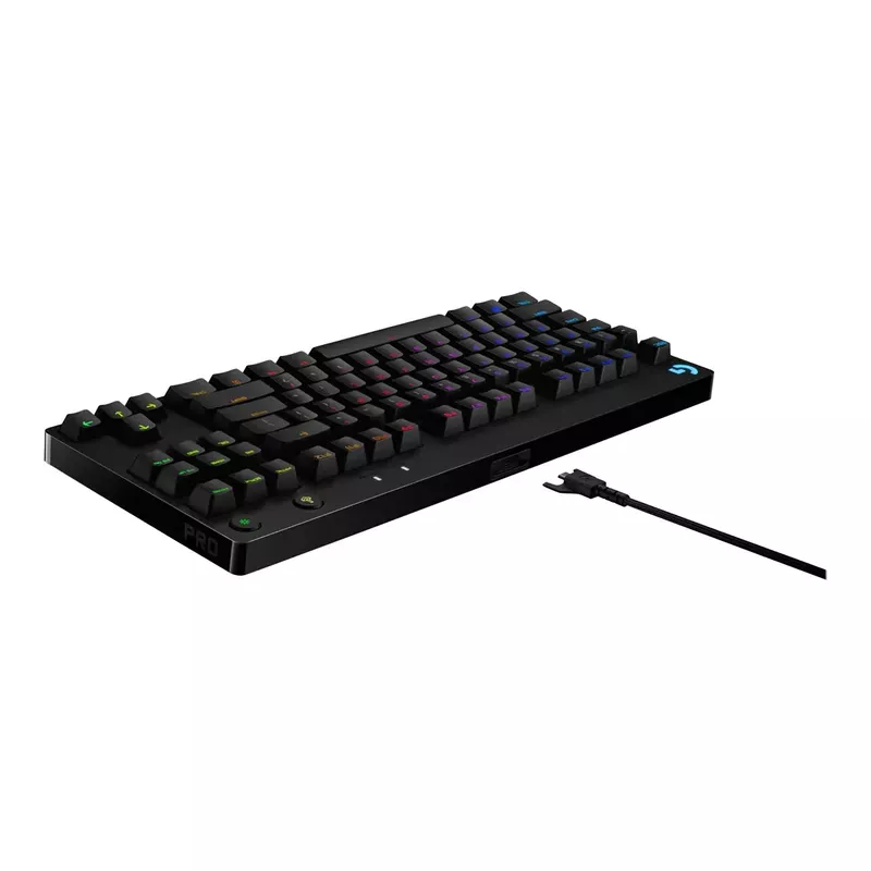 Logitech - G PRO TKL Wired Mechanical GX Blue Clicky Switch Gaming Keyboard with RGB Backlighting - Black