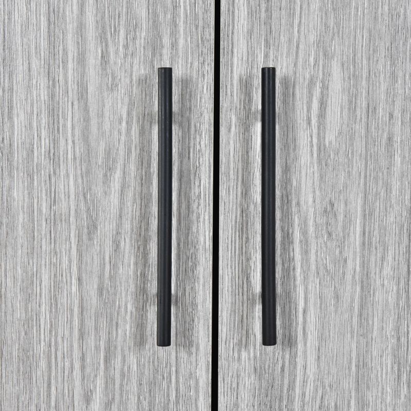 Hulbert Faux Wood Sideboard by Christopher Knight Home - Somona Grey Oak + Grey Oak + Matte Black