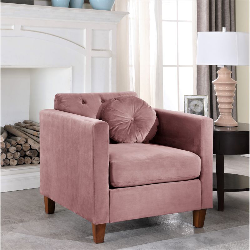 Lory velvet Kitts Classic Chesterfield Living room seat-Sofa Loveseat and Chair - Black