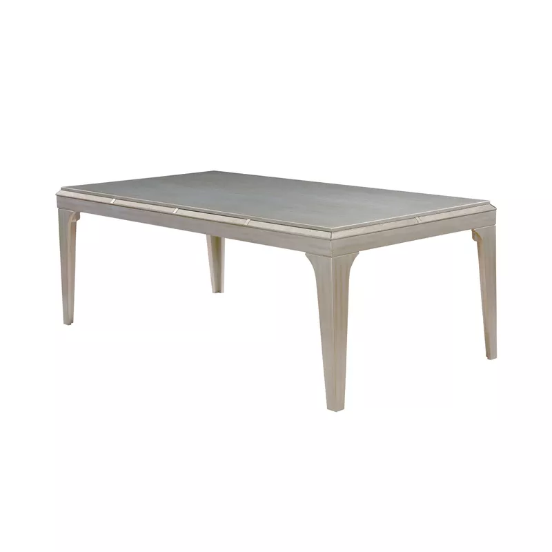 Transitional 84-Inch Wood Rectangle Dining Table in Silver