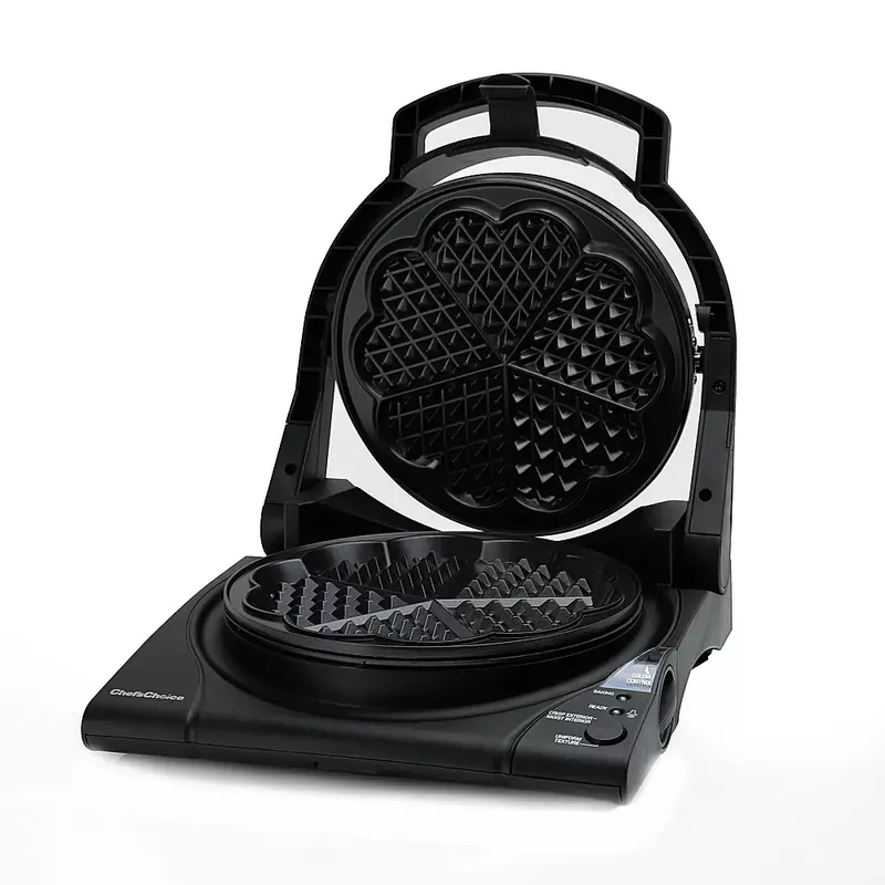Chef'sChoice - M840 WafflePro Taste/Texture Select Waffle Maker Traditional Five-of-Hearts Easy to Clean Nonstick Plates - Black