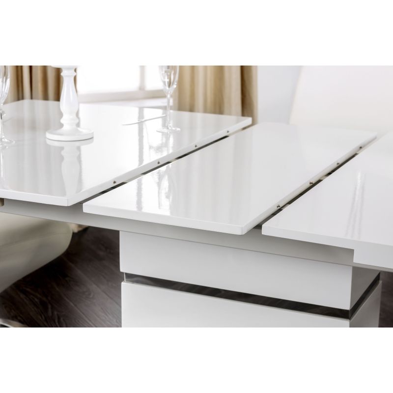 Furniture of America Novas Contemporary 5-piece Glossy White Expandable Dining Set - White