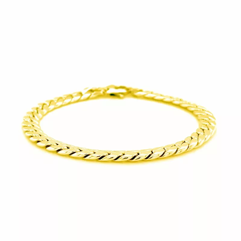 14K Yellow Gold Cuban Link Bracelet (7.25 Inch)