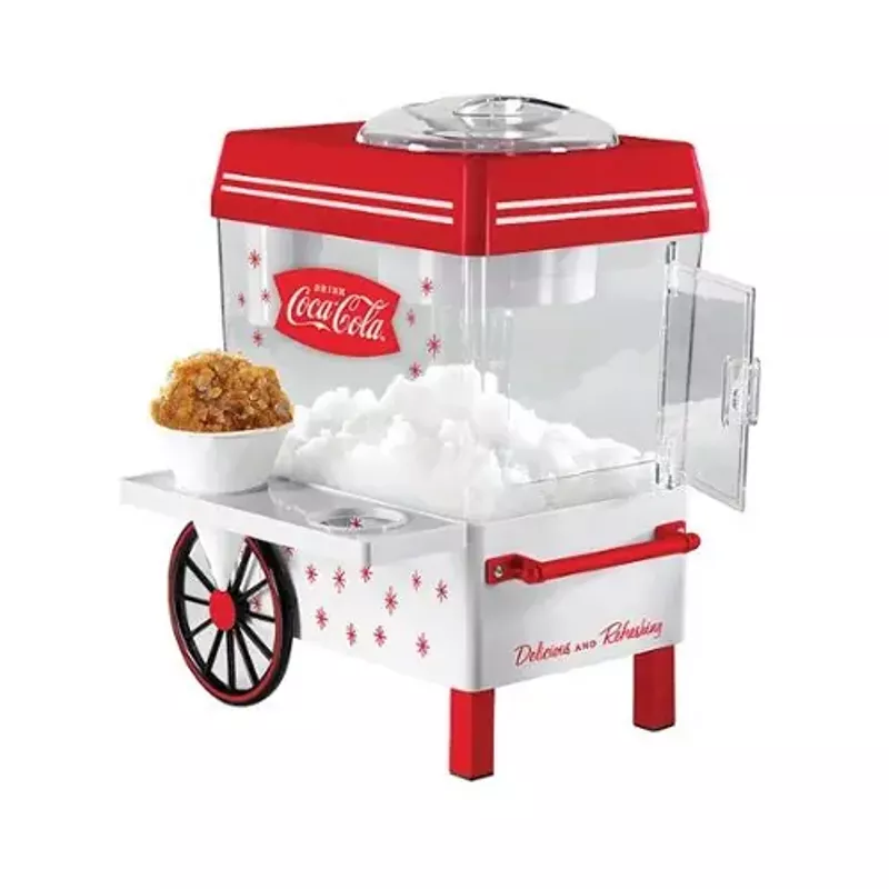 Nostalgia SCM550COKE Coca-Cola Snow Cone Maker & Shaved Ice Storage - Red/White