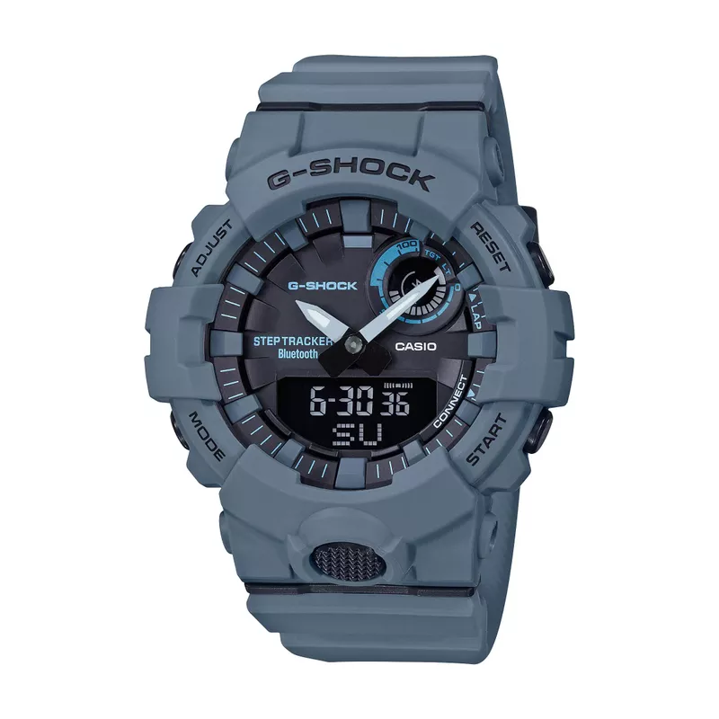 G-Shock - Mens Power Trainer Bluetooth Ana/Digi Watch Gray Blue