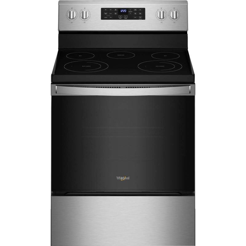 Front Zoom. Whirlpool - 5.3 Cu. Ft. Freestanding Electric Convection Range with Air Fry - Stainless steel