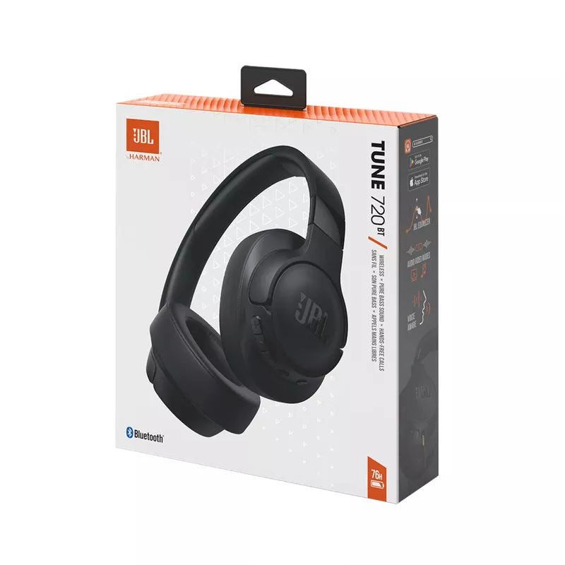 JBL - Tune 720BT Wireless Over Ear Headphones Black