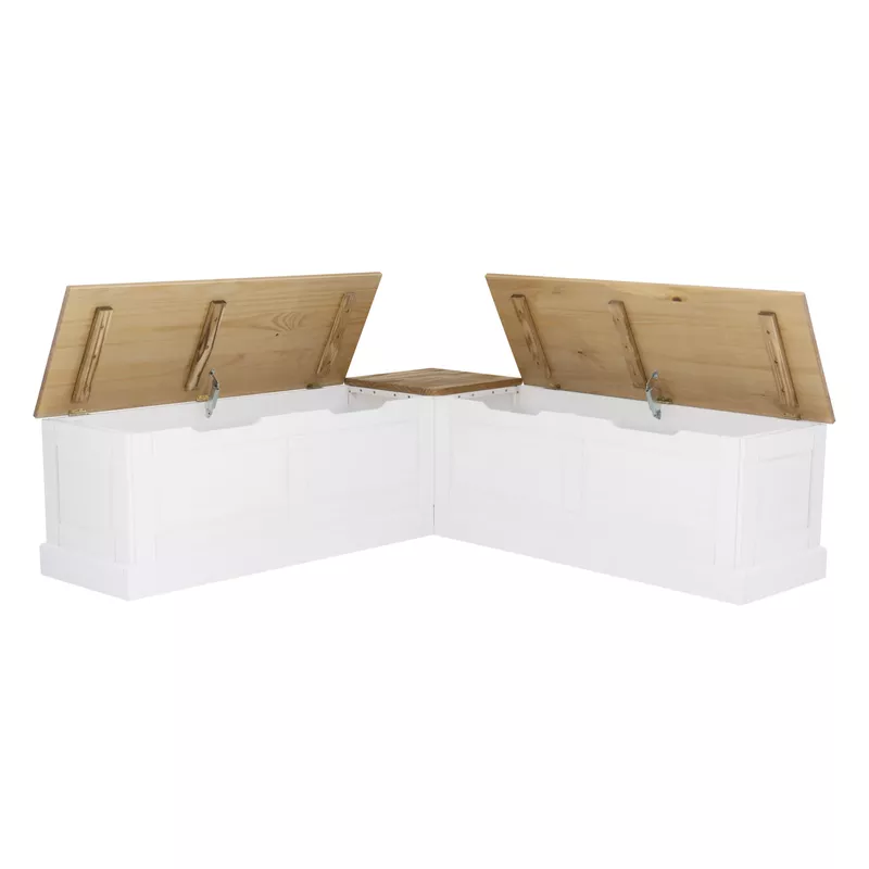 Danbury Backless Two Tone Breakfast Nook Natural And White