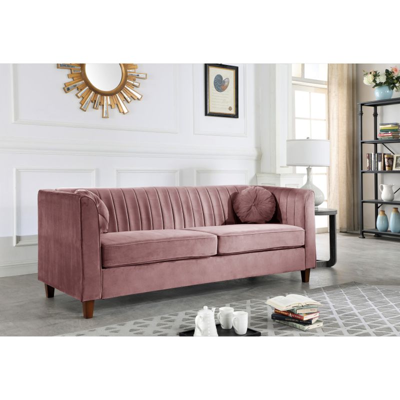 Lowery velvet Kitts Classic Chesterfield Living room seat-Loveseat and Sofa - Black