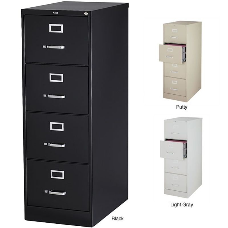 Hirsh 25-inch Deep 4-drawer Legal-size Commercial Vertical File Cabinet - Light Gray