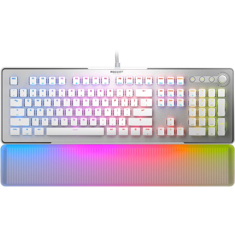 Left Zoom. ROCCAT - Vulcan II Max Full-size Wired Keyboard with Optical Titan Switch, RGB Lighting, Aluminum Top Plate and Palm Rest - White
