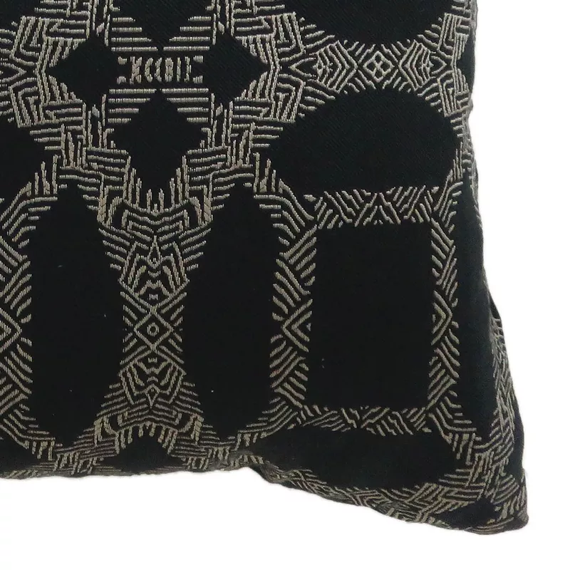 Contemporary Fabric 17" x 17" Throw Pillows in Black (Set of 2)