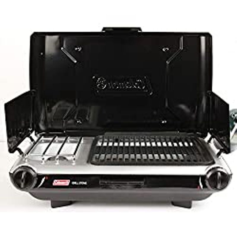 Coleman Gas Camping Grill/Stove | Tabletop Propane 2 in 1 Grill/Stove, 2 Burner