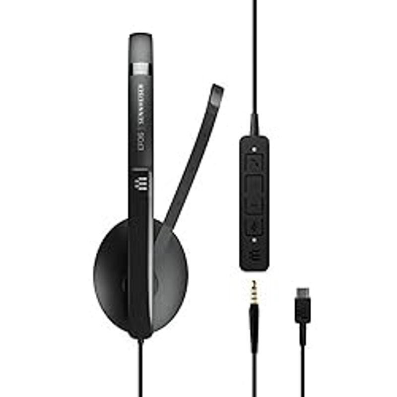 EPOS | Sennheiser Adapt 135 USB-C II (1000918) - Wired, Single-Sided Headset - 3.5mm Jack and USB-C Connectivity - UC Optimized -...