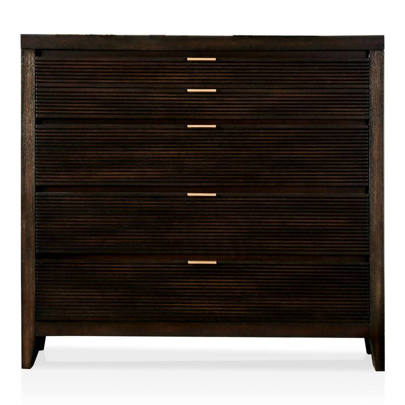 Furniture of America Bernado Contemporary Walnut 5-drawer Chest - Walnut - 5-drawer