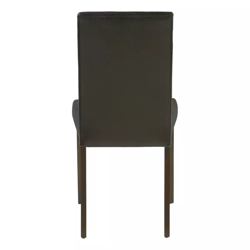 Dining Chair/ Set Of 2/ Side/ Upholstered/ Kitchen/ Dining Room/ Pu Leather Look/ Wood Legs/ Brown/ Transitional