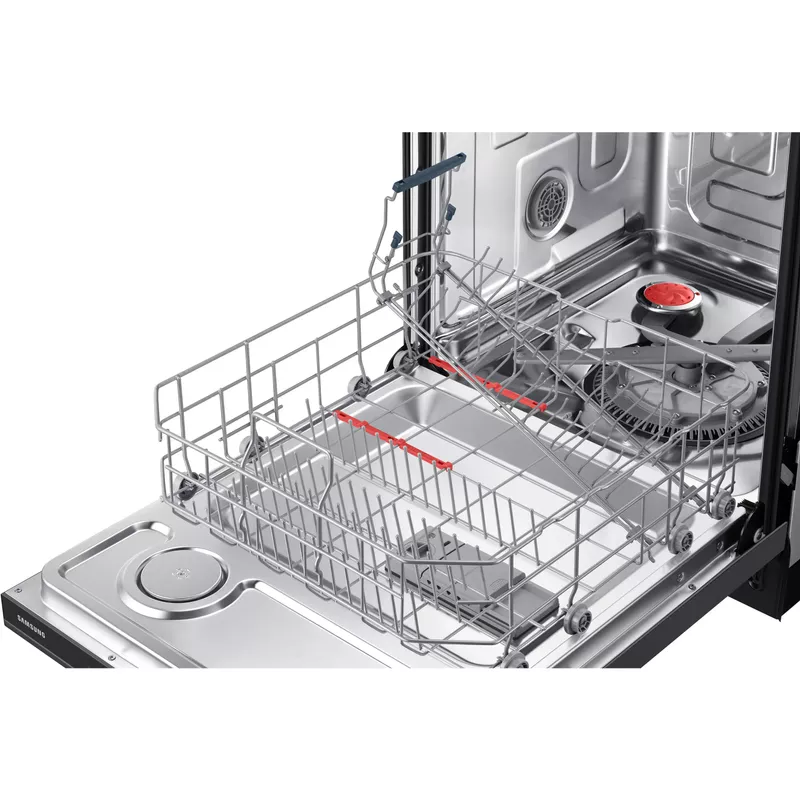 Samsung - StormWash 24" Top Control Built-In Dishwasher with AutoRelease Dry, 3rd Rack, 48 dBA - Black Stainless Steel