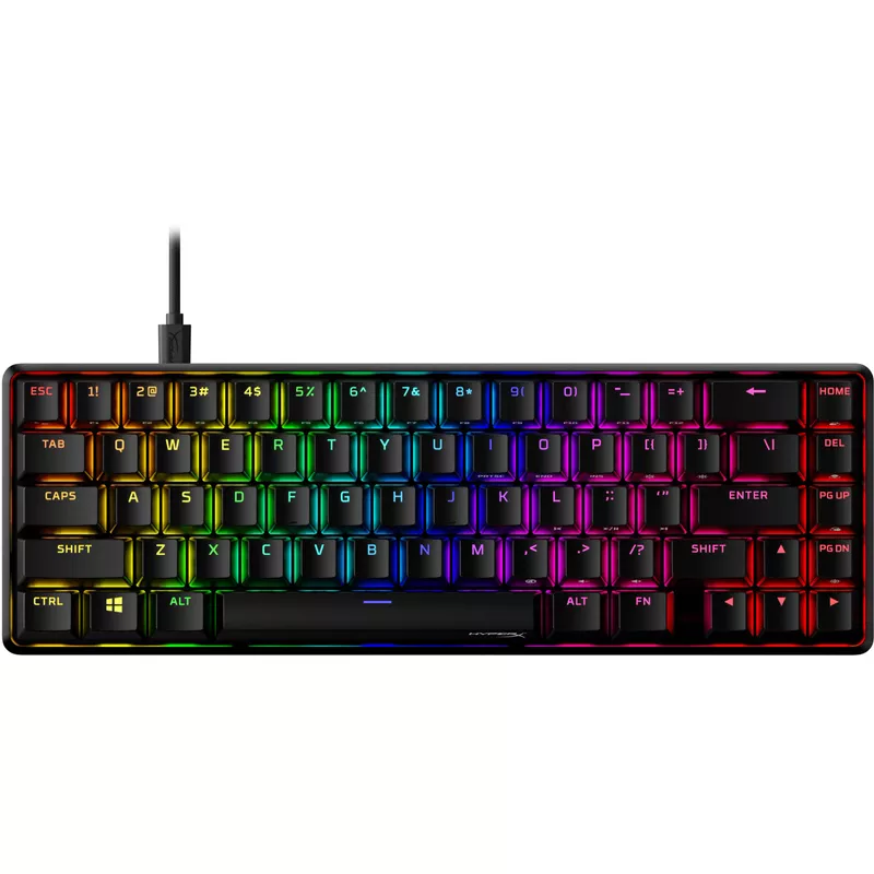 HyperX - Alloy Origins 65% Compact Wired Mechanical Red Linear Switch Gaming Keyboard with RGB Lighting - Black