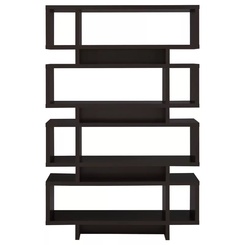 Reid 4-tier Open Back Bookcase Cappuccino