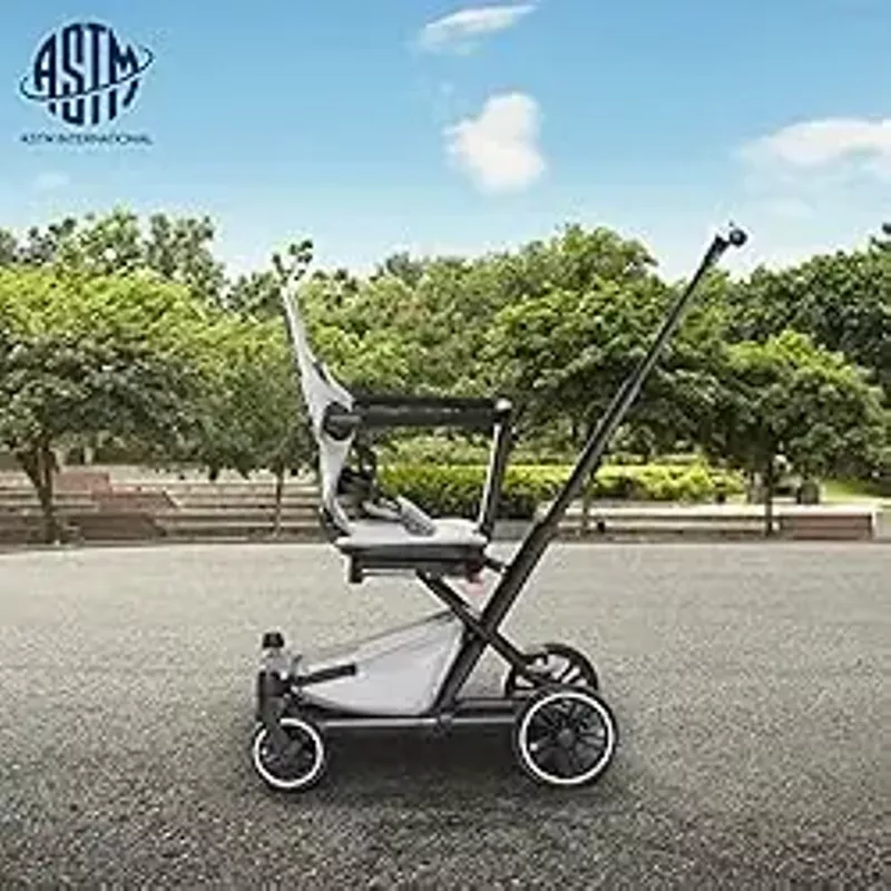 Dream On Me Drift Rider Baby Stroller in Gray, Lightweight Stroller with Compact Fold, Sturdy Design, 360 Degree Angle Rotation Travel Stroller