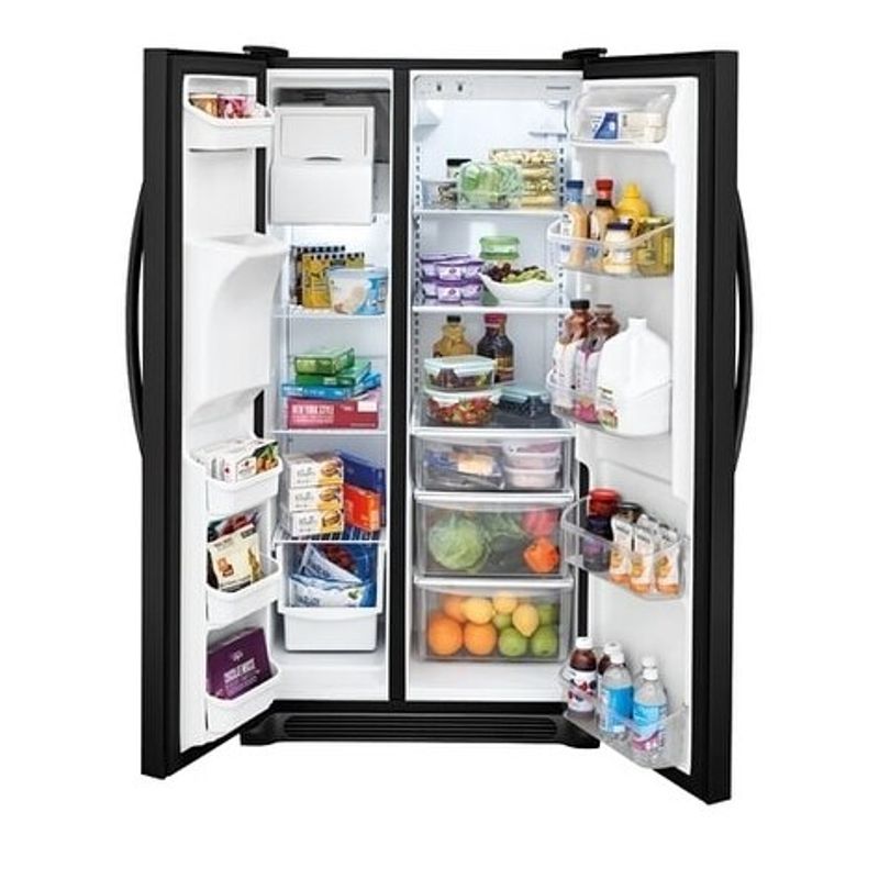 Frigidaire 22.1 Cu. Ft. Side-by-Side Refrigerator - Black - Water Dispenser - Side by Side