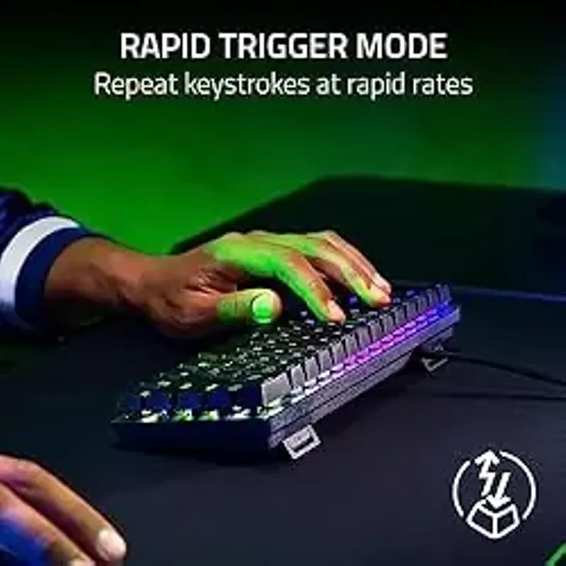 Razer Huntsman Mini 60% Analog Optical Gaming Keyboard with Adjustable Actuation, Rapid Trigger Mode, RGB Lighting - Portable 60% Form Factor