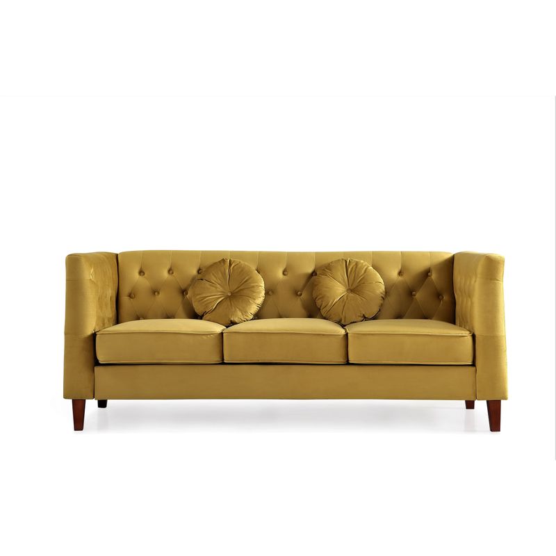 Fancher Kittleson Classic Chesterfield Sofa - Rose