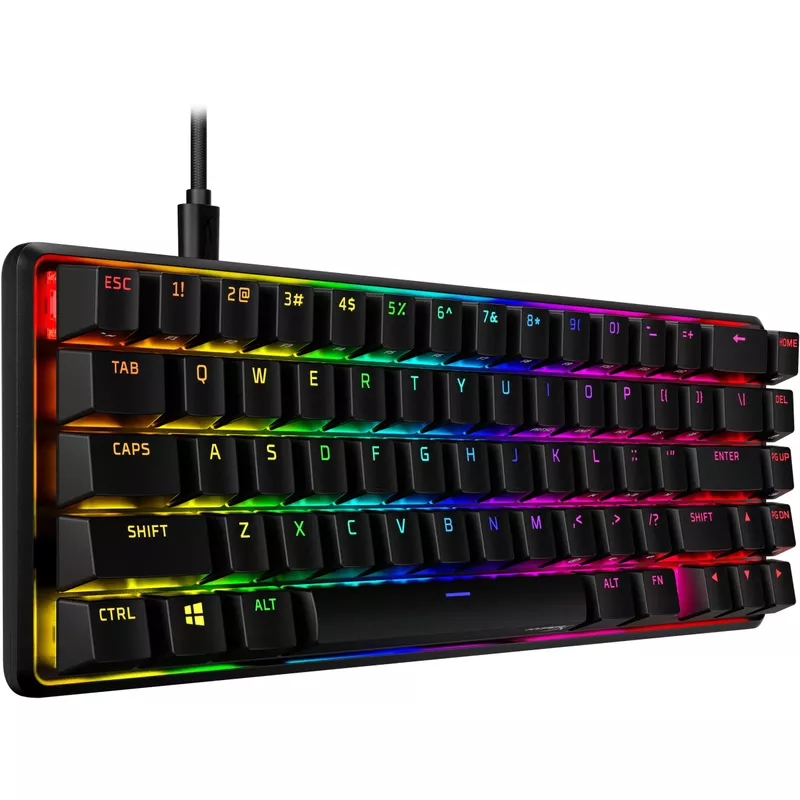 HyperX - Alloy Origins 65% Compact Wired Mechanical Red Linear Switch Gaming Keyboard with RGB Lighting - Black