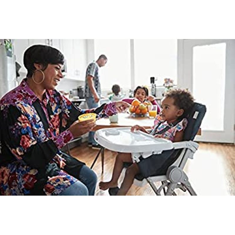 Cosco Simple Fold Adjustable High Chair, Folds Flat and Stands on its own, Making it Easy to Store or take on The go, Rainbow