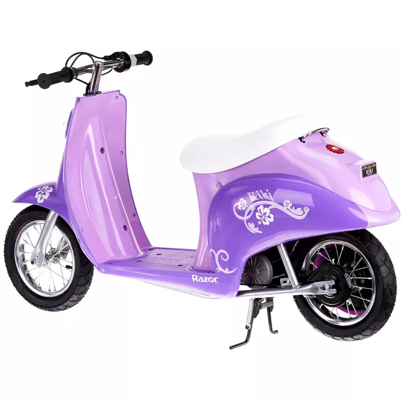 Razor - Pocket Mod Miniature Euro-Style Electric Scooter with up to 40 Minutes Ride Time and 15 mph Max Speed - Purple