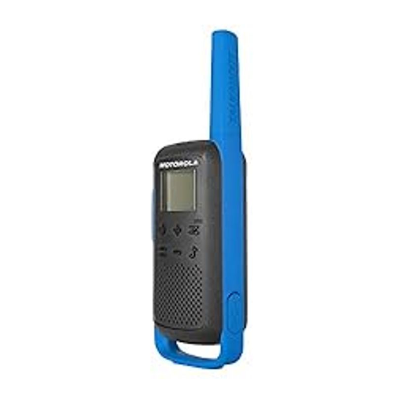 Motorola Solutions, Portable FRS, T270TP, Talkabout, Two-Way Radios, Rechargeable, 22 Channel, 25 Mile, Black W/ Blue, 3 Pack