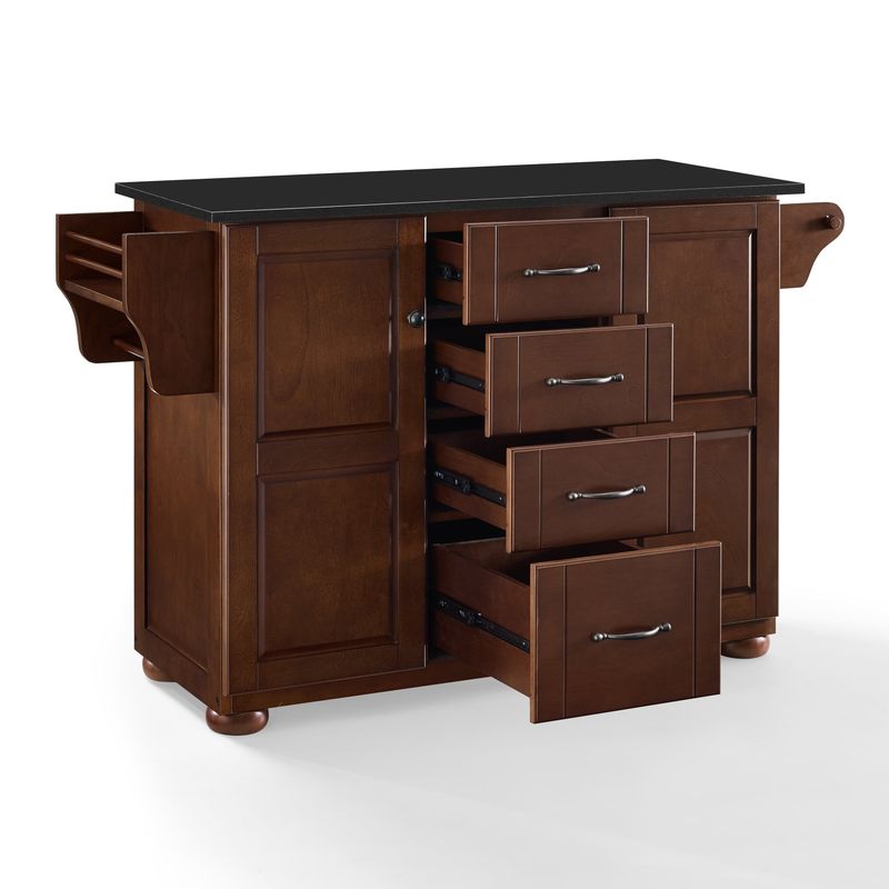 Eleanor Brown Wood/ Stainless Steel Top Kitchen Island - Portable - Wood
