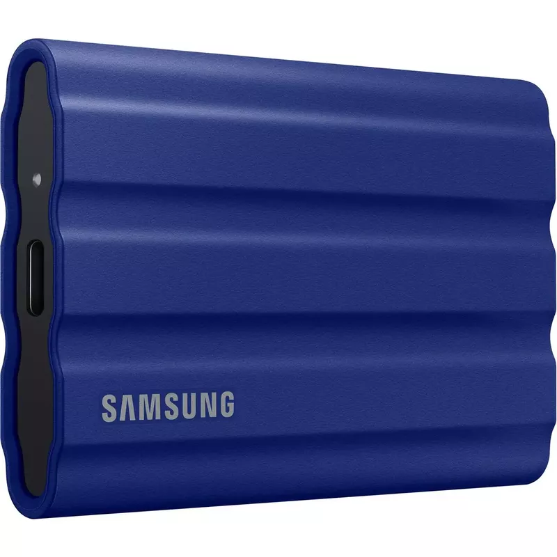 Samsung T7 Shield 2TB USB 3.2 Gen 2 Type-C Portable External SSD, Blue with Slinger HD-2Portable Drive Case