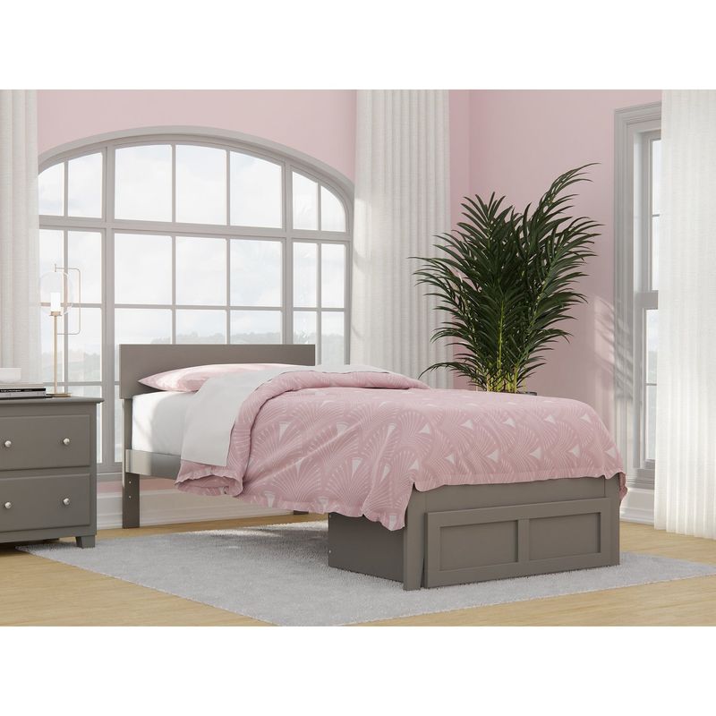 Boston Bed with foot drawer - Grey - Full