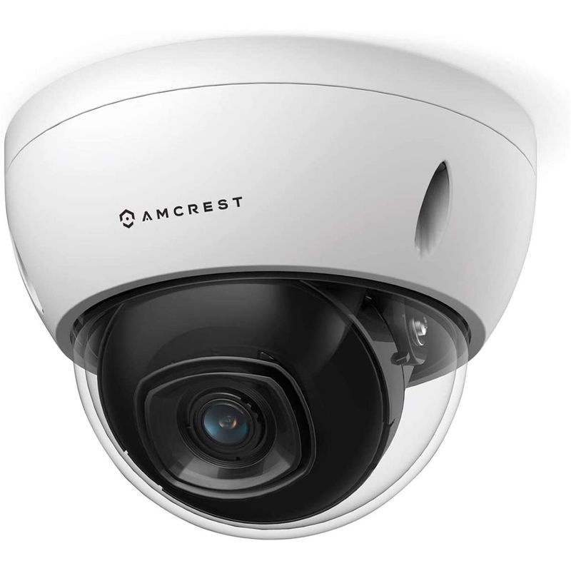 Amcrest 4K UHD 5MP Outdoor Security PoE Dome IP Camera with 2.8mm Lens, 98' Night Vision, White