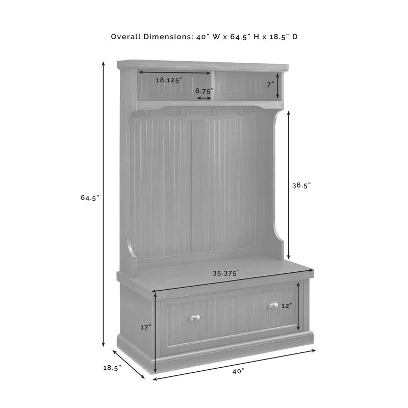 Rent to own Seaside Hall Tree In Distressed Navy Finish Blue