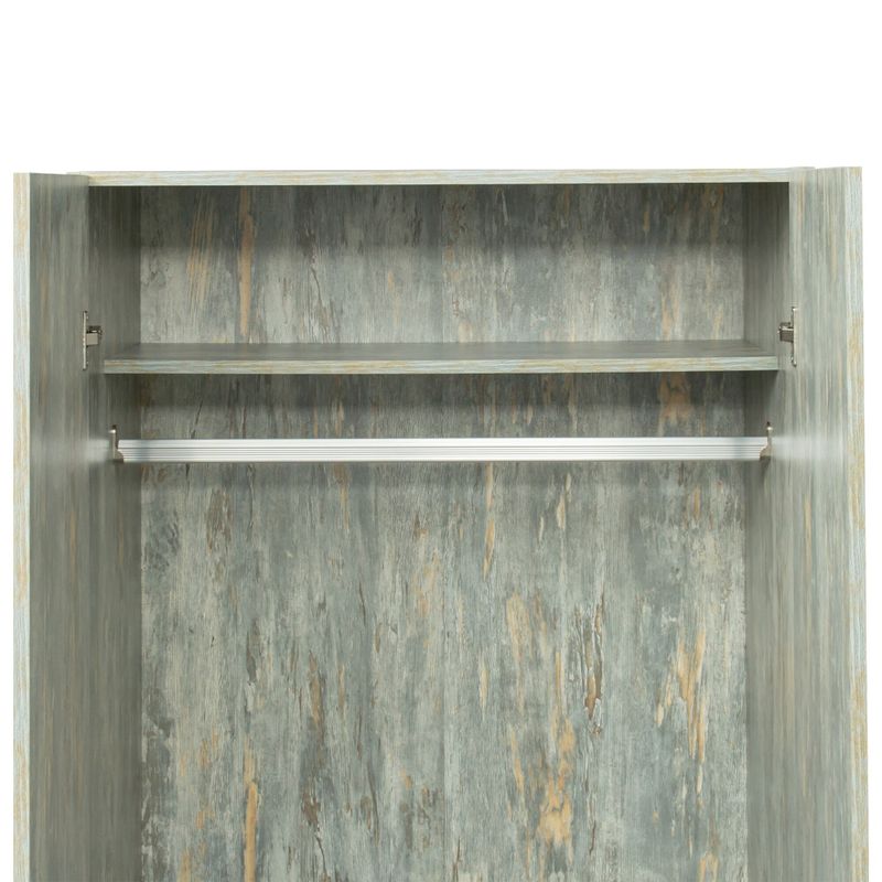 High Wardrobe, Kitchen Cabinet with 2 Doors, Grey - Grey