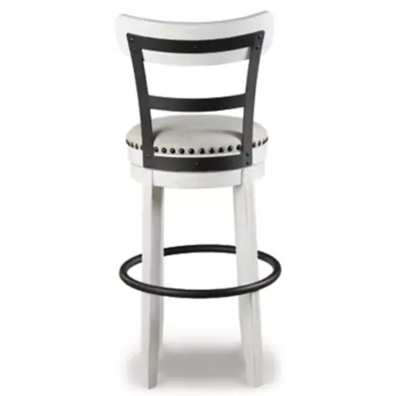 White Valebeck Tall Upholstered Swivel Barstool(1/CN)