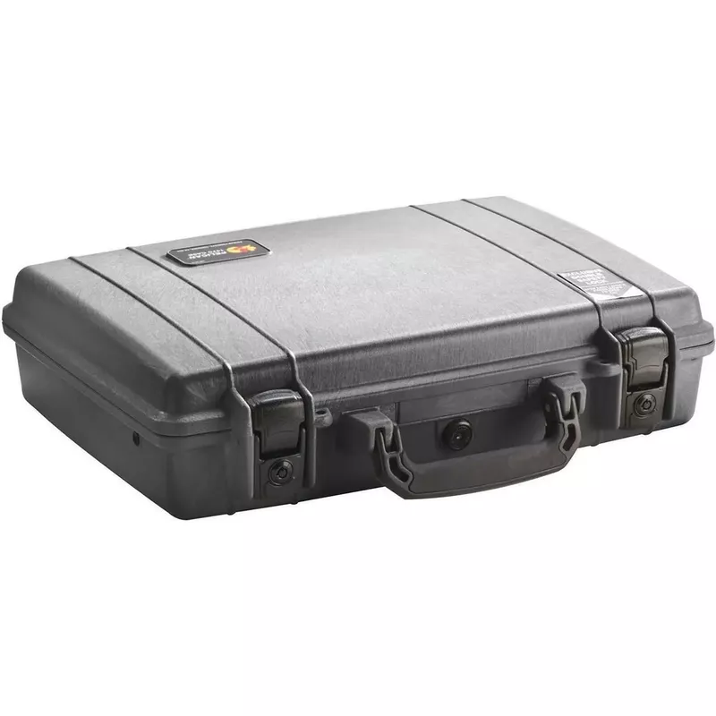 Pelican 1470 Attache Style Small Computer Watertight Hard Case without Foam Insert - Black