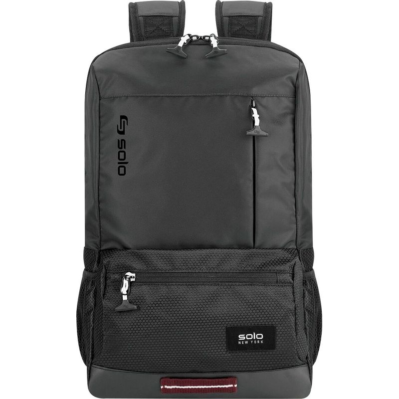 Front Zoom. Solo - Varsity Collection Draft Laptop Backpack for 15.6" Laptop - Black
